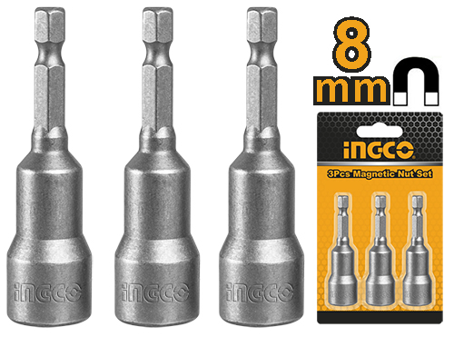INGCO 3 Pcs impact magnetic nut set AMN0831