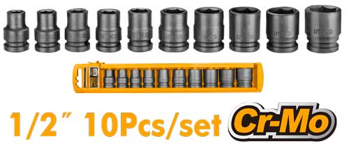 INGCO 10 Pcs 1/2"DR. impact socket set HKISSD12101