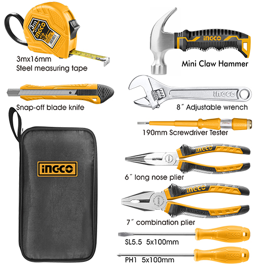 INGCO 9 Pcs hand tools set HKTH10809