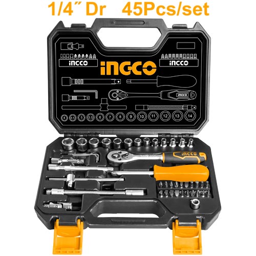 INGCO 45 Pcs 1/4" socket set HKTS14451