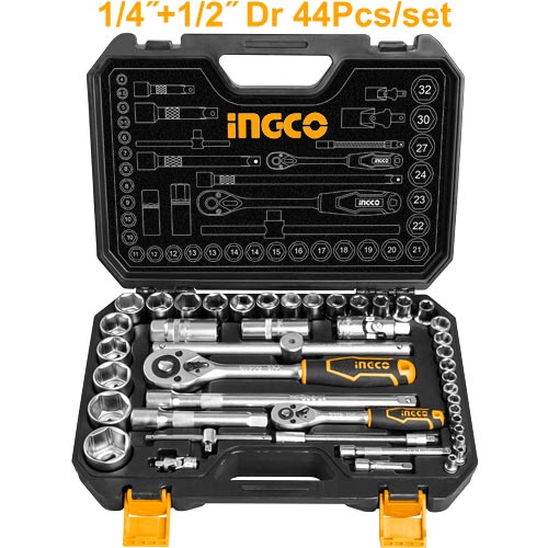 INGCO 44 Pcs 1/4"&1/2" socket set HKTS42441