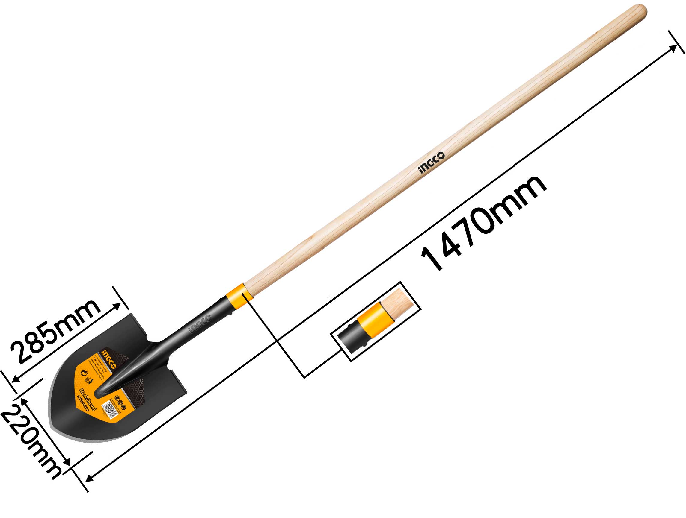 INGCO Pala de Acero (sin Mango) HSSH0203