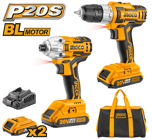 COMBO 20V INGCO AMOLADORA BRUSHLESS 4 ½'' BATERIA 4Ah CARGADOR INGCO TOOLS